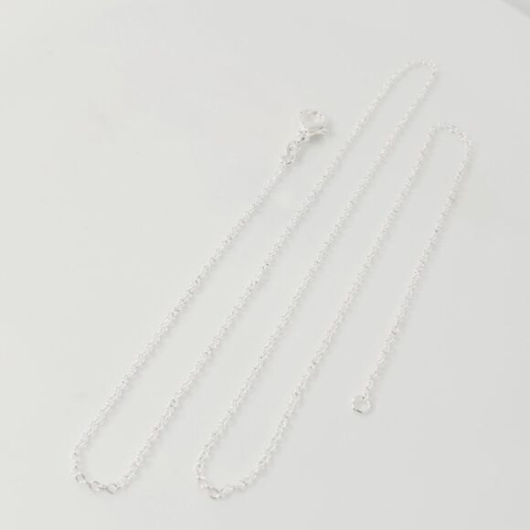Dainty! Silver Plated Chain Necklace Link Cable Lobster Clasp 1.2mm 24" - Picture 3 of 7